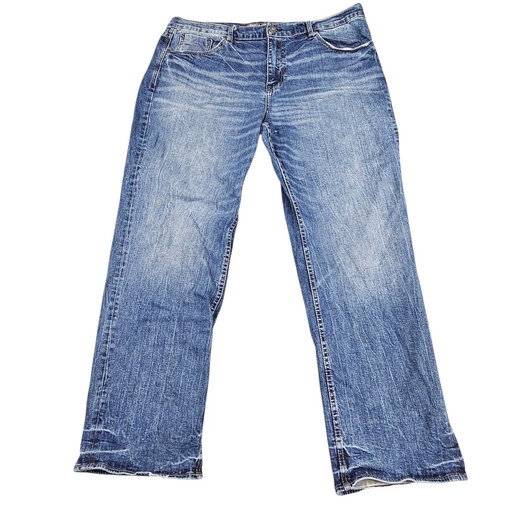 BKE Seth Straight Leg Jeans Mens Sz‎ 40 Loose Fit Stretch Blue Denim FLAWS
